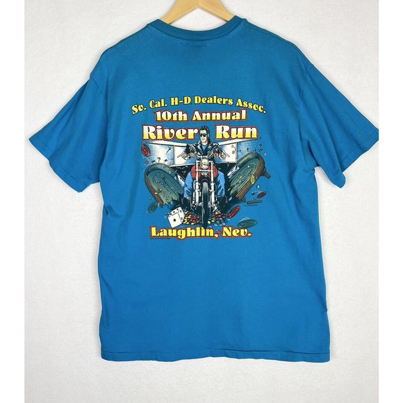 Harley-Davidson Other - Vtg Harley Davidson Large *STAINED* 1992 90s River Run So Cal Nevada Tee Shirt